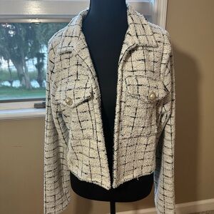 Sincerely Jules Black and White Geometric Blazer